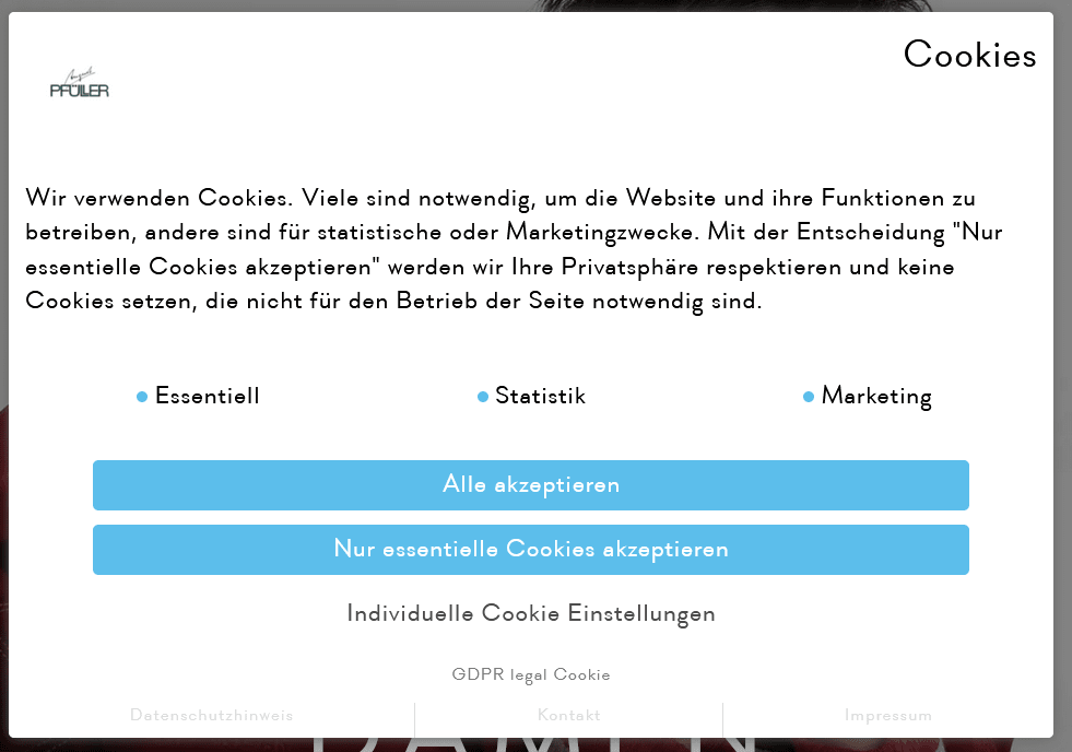 Beispiel eines Pop-Up Consent-Managers: https://august-pfueller.shop/